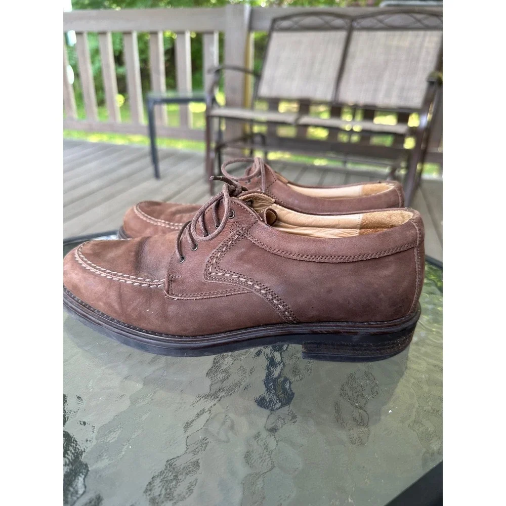 Bostonian Mens Brown Suede Leather Lace Up Oxford Dress Shoes 7W